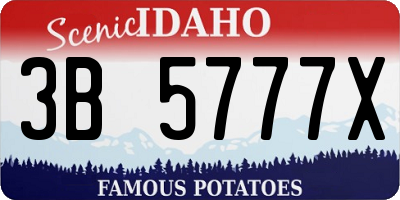 ID license plate 3B5777X