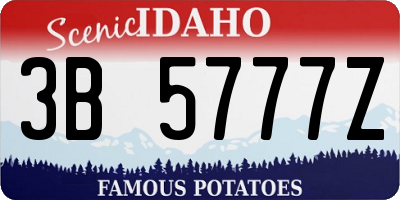 ID license plate 3B5777Z