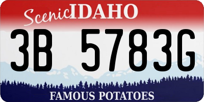 ID license plate 3B5783G