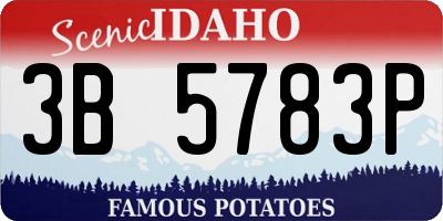ID license plate 3B5783P