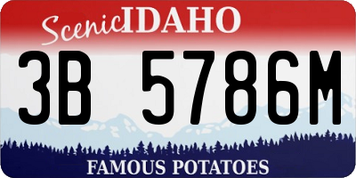 ID license plate 3B5786M