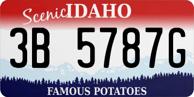 ID license plate 3B5787G