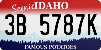 ID license plate 3B5787K