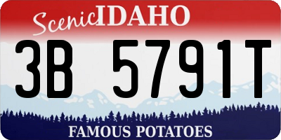 ID license plate 3B5791T