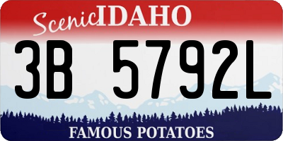 ID license plate 3B5792L