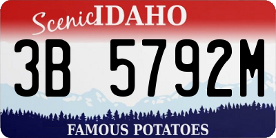 ID license plate 3B5792M