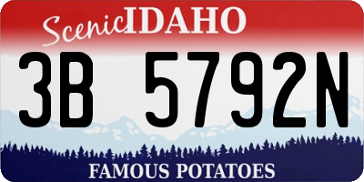 ID license plate 3B5792N