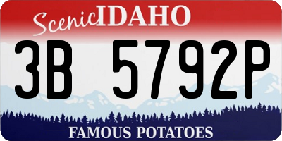 ID license plate 3B5792P