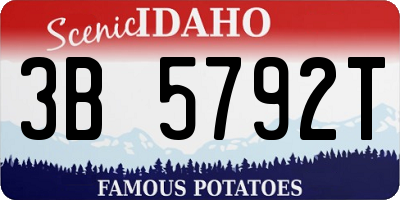 ID license plate 3B5792T