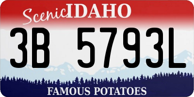 ID license plate 3B5793L