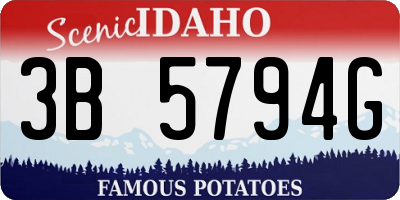 ID license plate 3B5794G