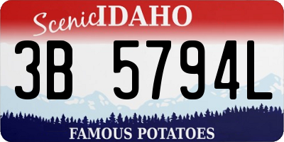 ID license plate 3B5794L
