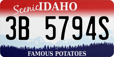 ID license plate 3B5794S