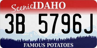 ID license plate 3B5796J