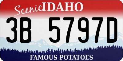 ID license plate 3B5797D