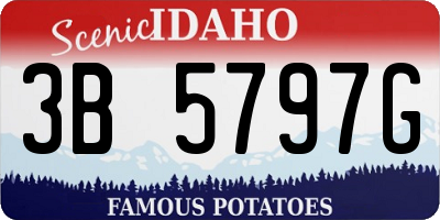 ID license plate 3B5797G