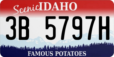ID license plate 3B5797H