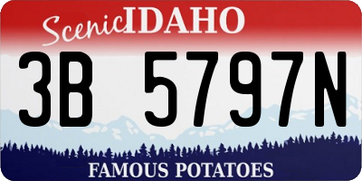 ID license plate 3B5797N