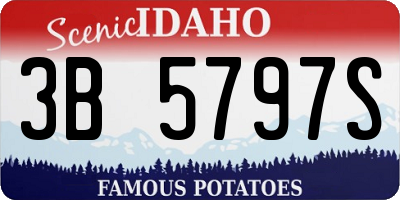 ID license plate 3B5797S