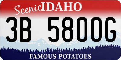 ID license plate 3B5800G
