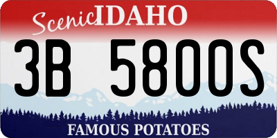 ID license plate 3B5800S