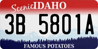 ID license plate 3B5801A