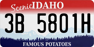 ID license plate 3B5801H