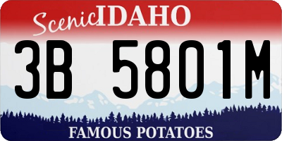 ID license plate 3B5801M