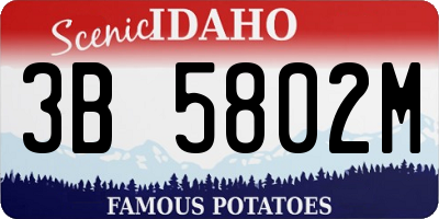 ID license plate 3B5802M