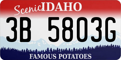 ID license plate 3B5803G