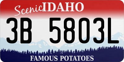 ID license plate 3B5803L