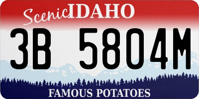 ID license plate 3B5804M