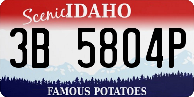 ID license plate 3B5804P