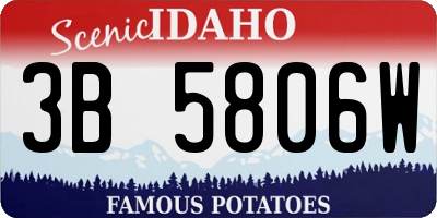 ID license plate 3B5806W