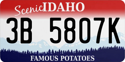 ID license plate 3B5807K
