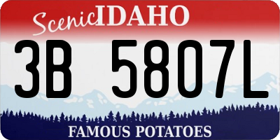 ID license plate 3B5807L