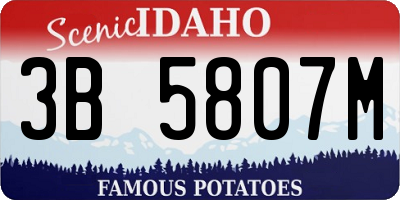 ID license plate 3B5807M