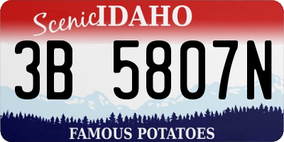 ID license plate 3B5807N