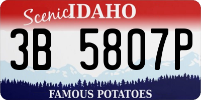 ID license plate 3B5807P