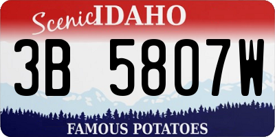 ID license plate 3B5807W