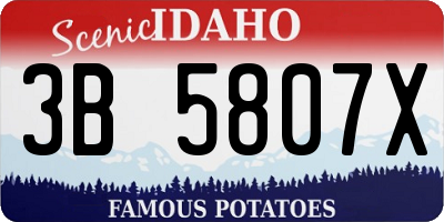ID license plate 3B5807X