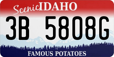 ID license plate 3B5808G