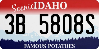 ID license plate 3B5808S