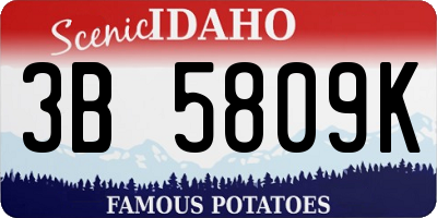ID license plate 3B5809K
