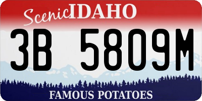 ID license plate 3B5809M