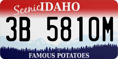 ID license plate 3B5810M
