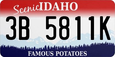 ID license plate 3B5811K