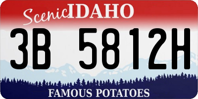 ID license plate 3B5812H