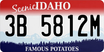 ID license plate 3B5812M