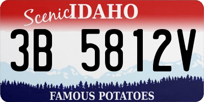 ID license plate 3B5812V